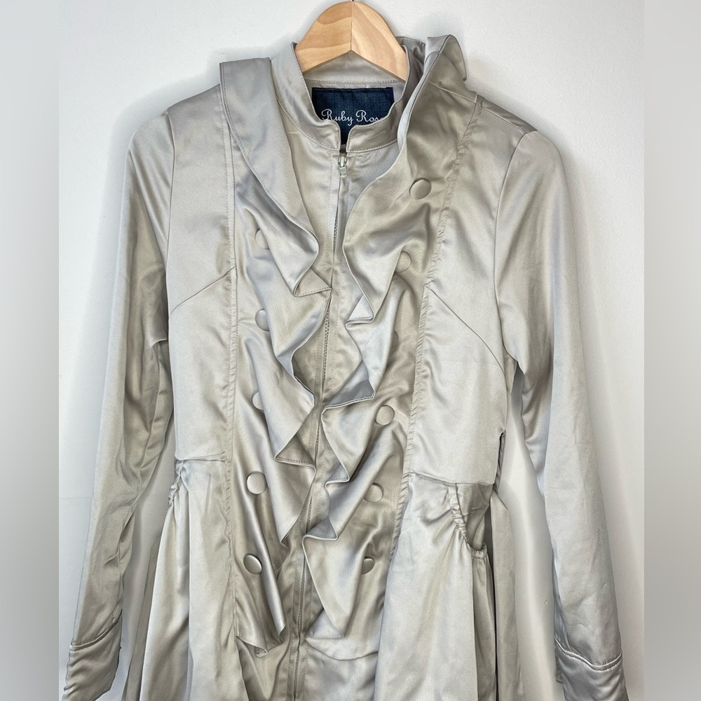 Ruby Rose Size Medium Jacket Trench Coat Ruffled … - image 4